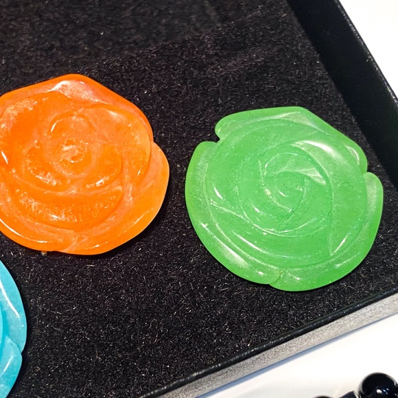 HSN Onyx Stretch Bracelet with Interchangeable 4-in-1 Magnetic Carved Roses - Picture 12 of 14